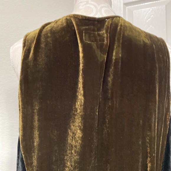 Citron Santa Monica Vest Silk Velour  Block Plain Brown Gray Green Medium Silk - Picture 6 of 15
